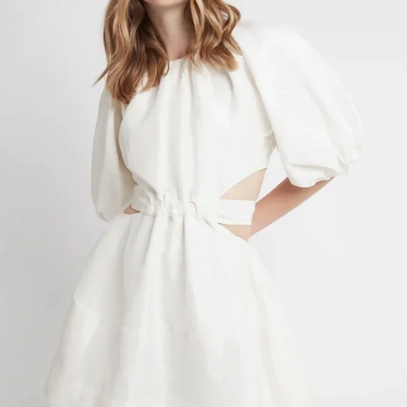 AJE Psychadelia Cutout Mini Dress Ivory • Size 6 AU • RRP $525 AUD - Picture 5 of 13